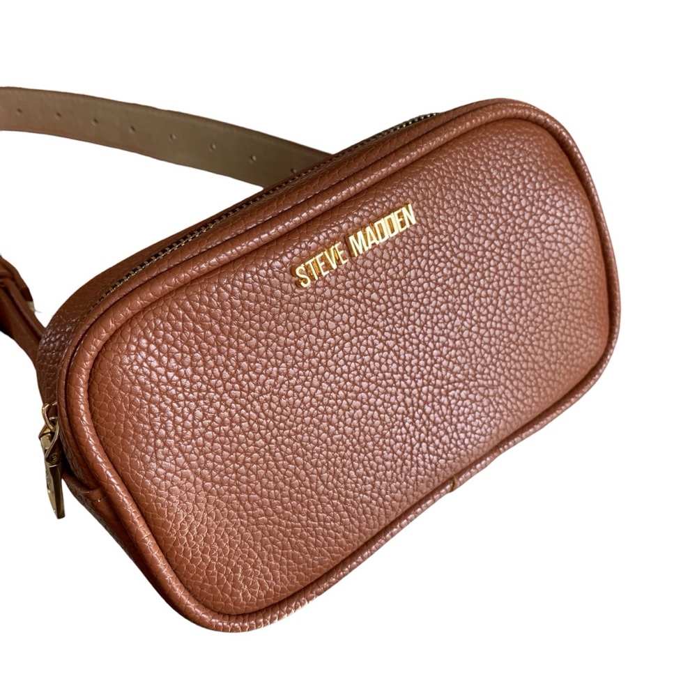 Steve Madden Tan Pebbled Leather Travel Bag